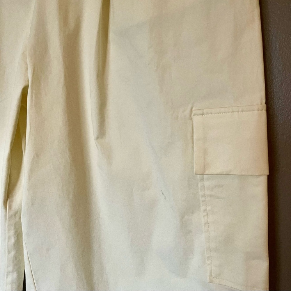 Anthropologie Du Paradis Cargo Cotton Chino Trousers Size 16 NWT Neutral Basic - Picture 10 of 15